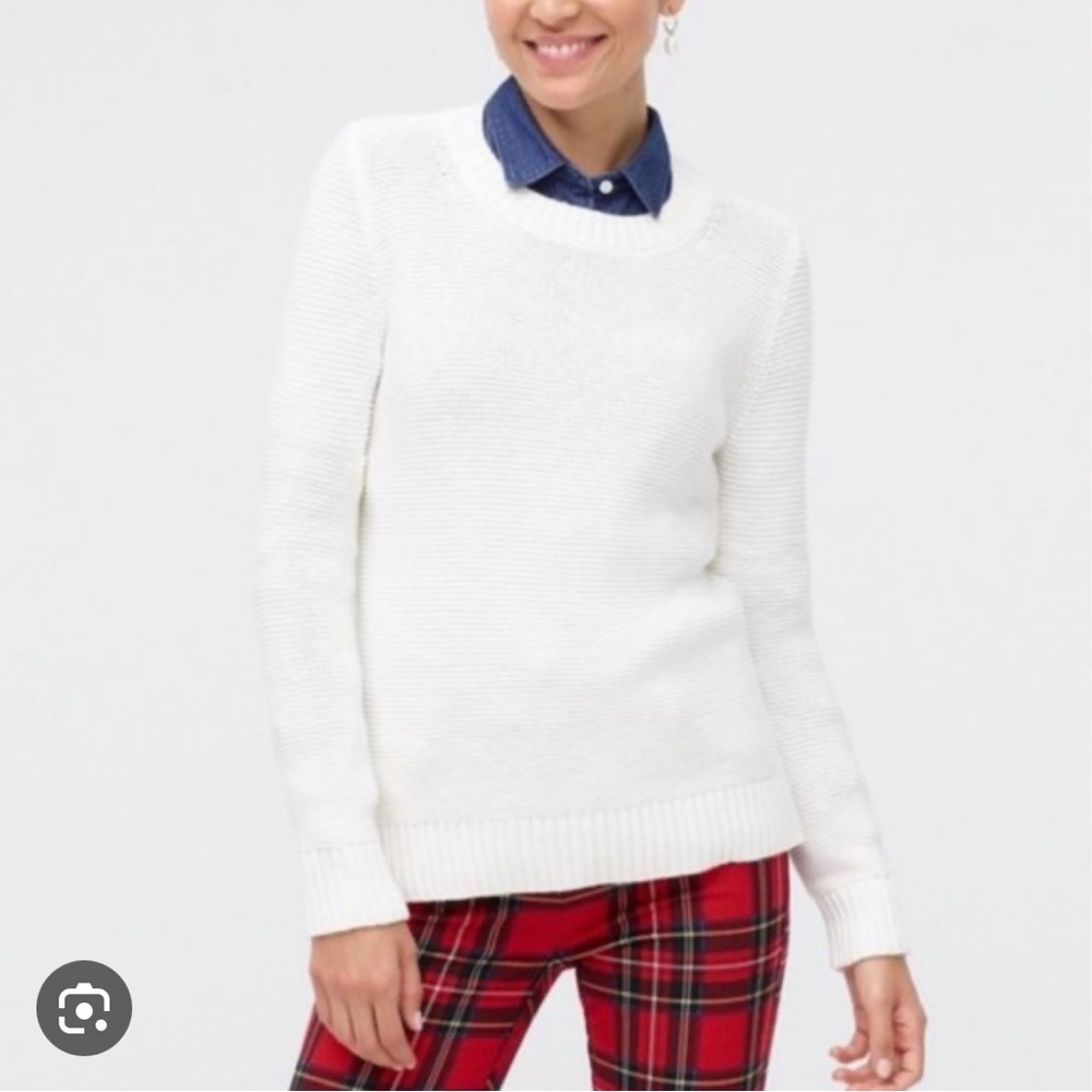NWOT J Crew Classic Crew Neck Sweater XS White